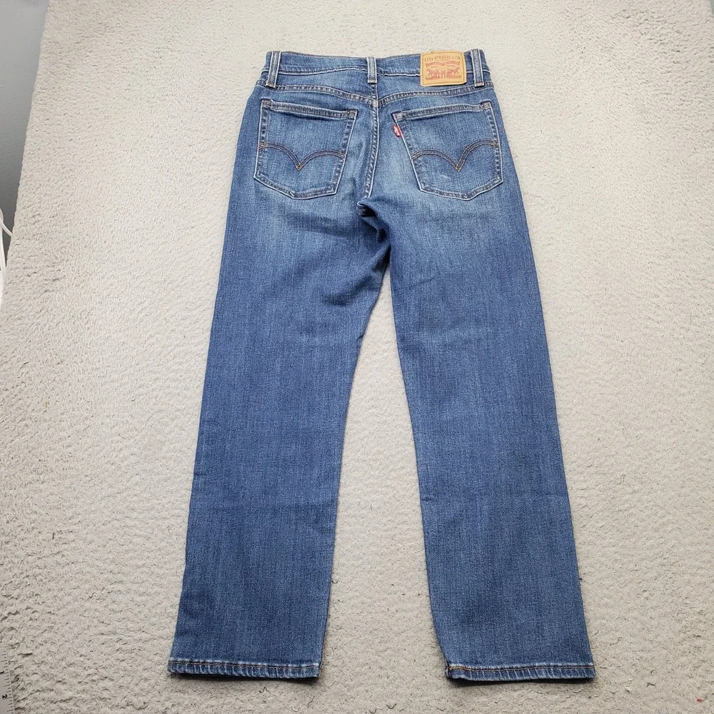 Levi's Wedgie Straight Jeans Mens 28x26 Blue Denim‎ Red Tab Button Fly 5-Pocket